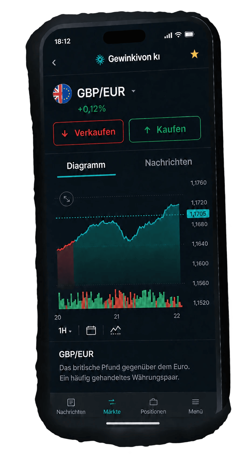 Die Handelsplattform auf dem Smartphone